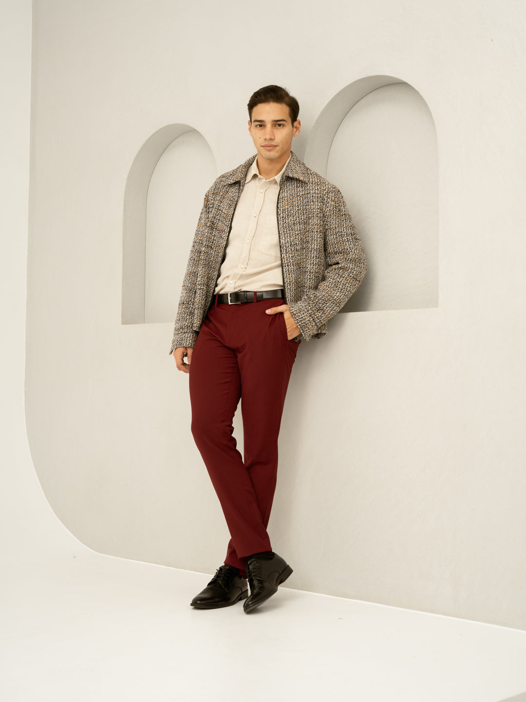 Rome Red Luxury Merino Wool Pants