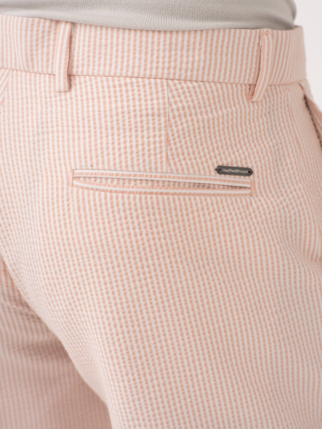 Poppy Peach Stripes Seersucker Pants
