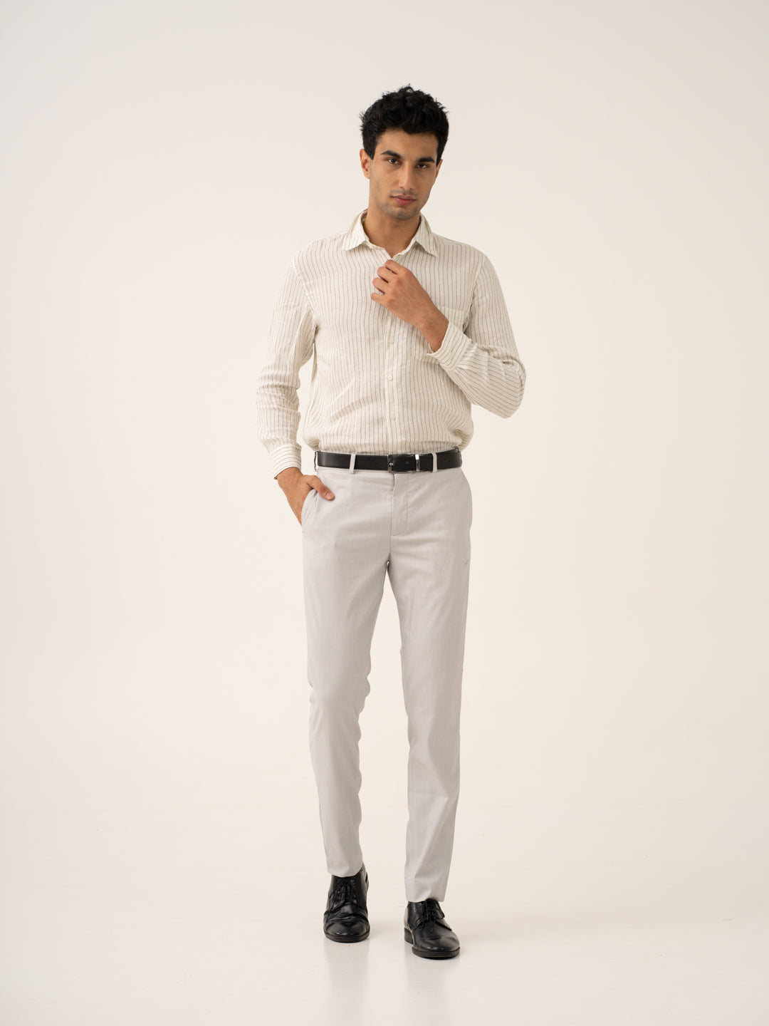 Orion Grey Twill Stretch Formal Pants