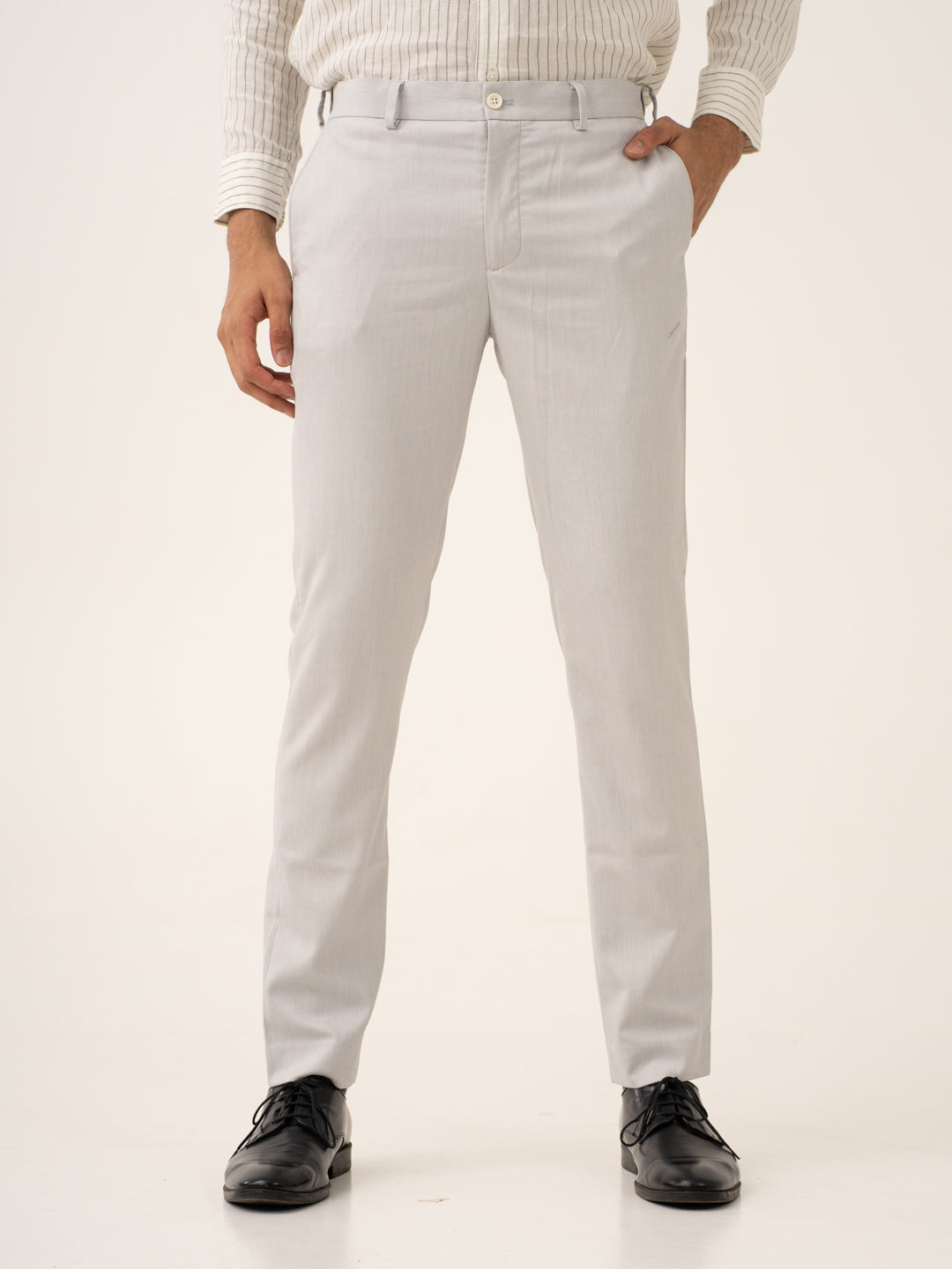 Orion Grey Twill Stretch Formal Pants