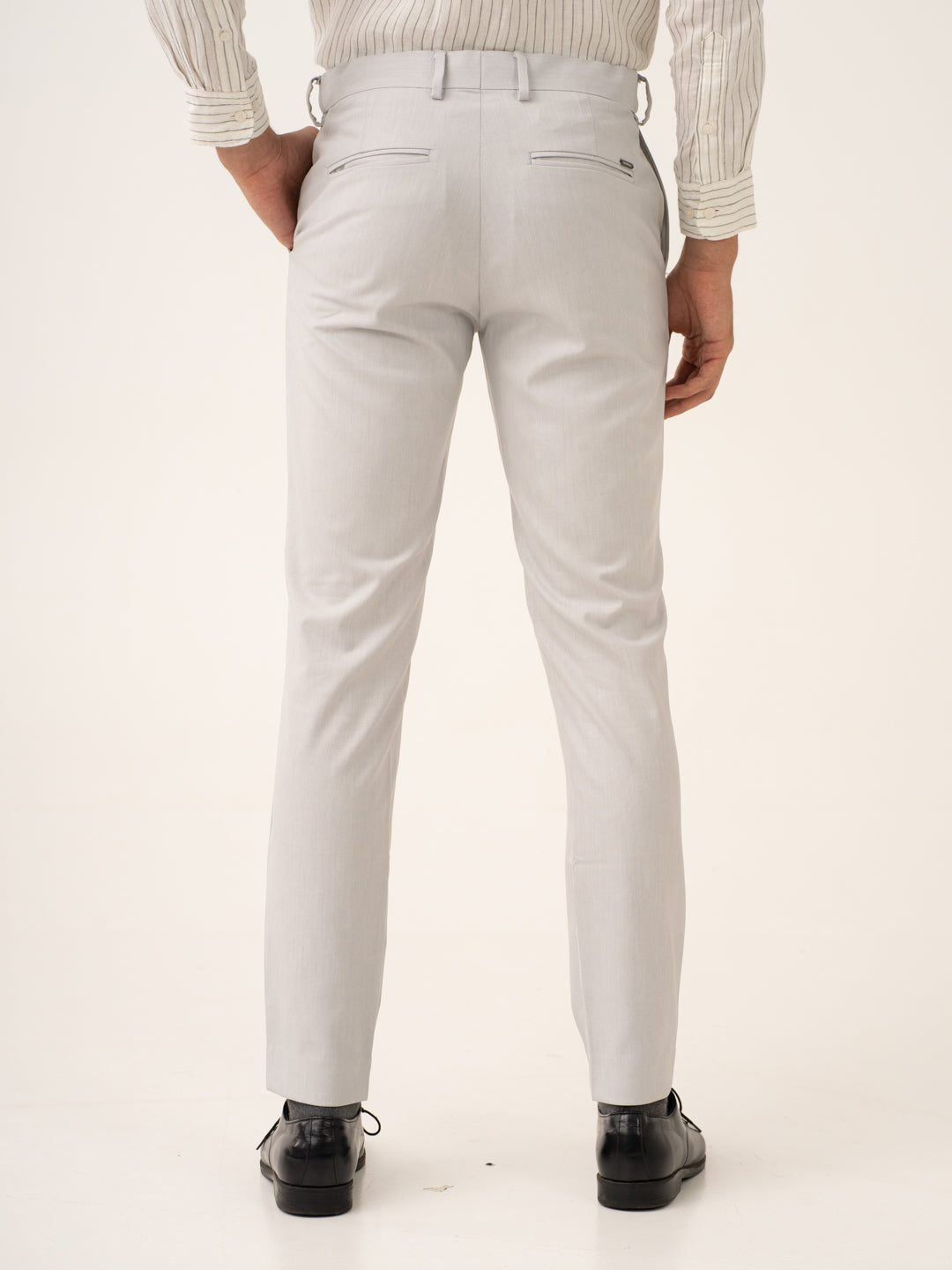 Orion Grey Twill Stretch Formal Pants