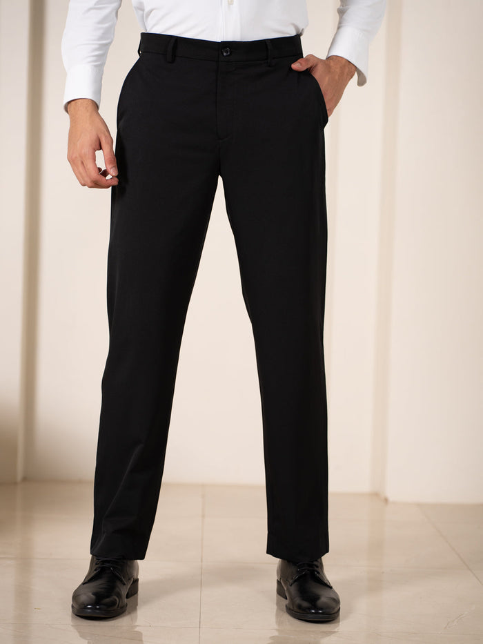 Weekday Black 925 Relaxed Fit Smart Formal Trousers