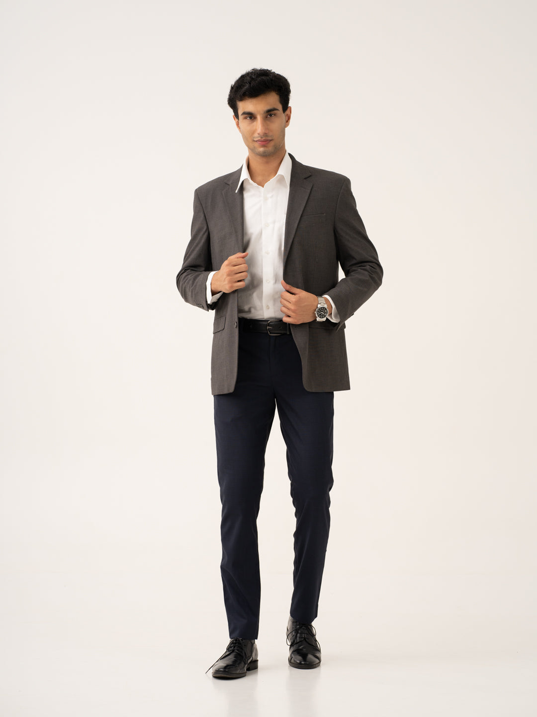 Cassian Navy Houndstooth Stretch Formal Pants