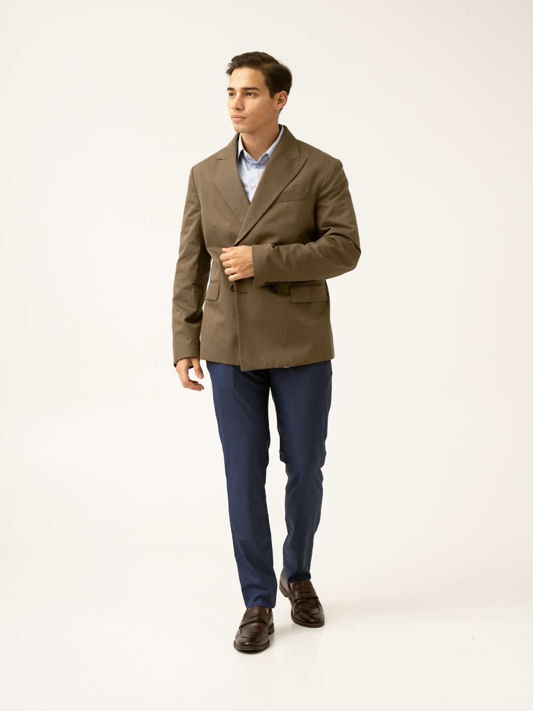 Billy Blue Textured Formal Pants