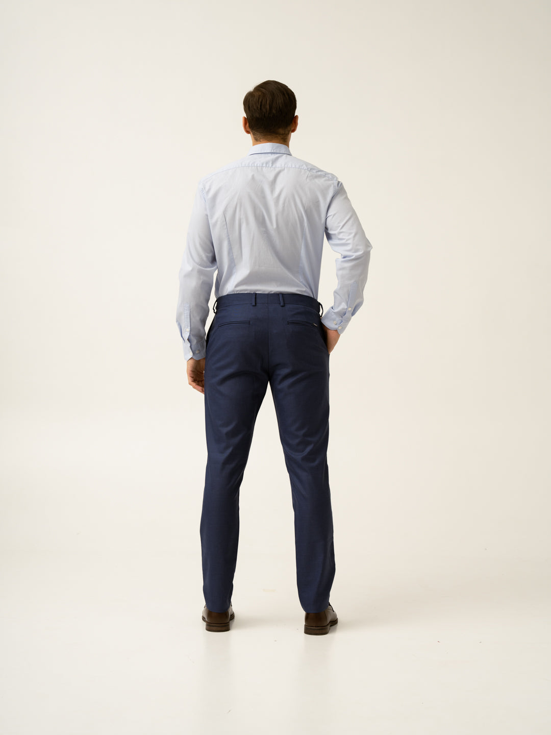 Billy Blue Textured Formal Pants