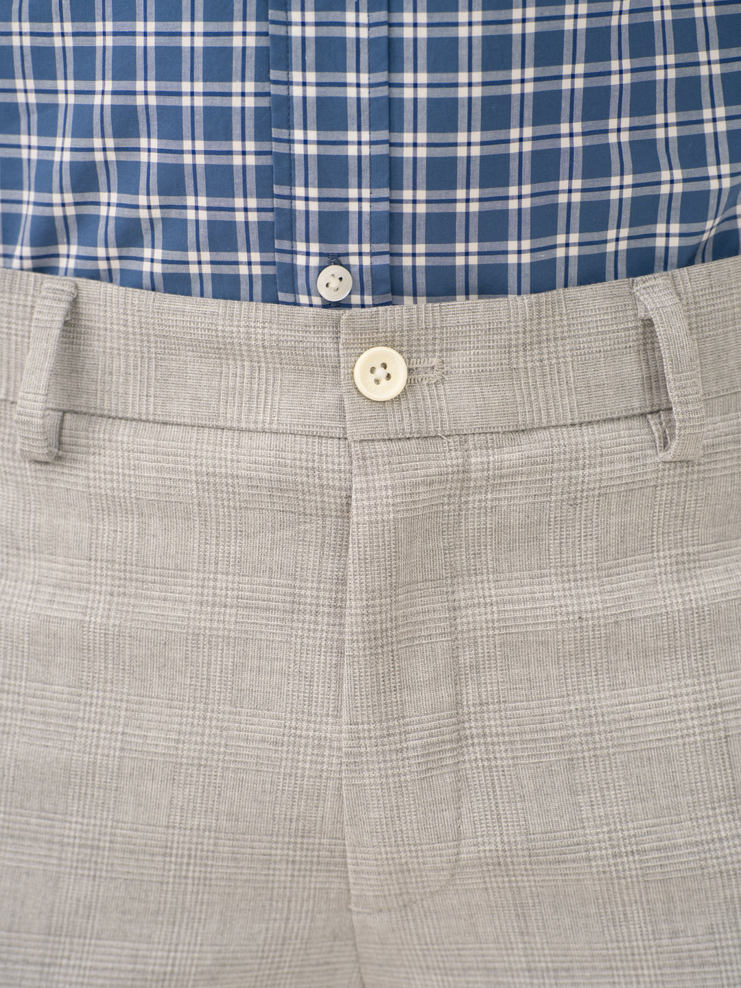 Moonlit Grey Checks Stretch Formal Pants