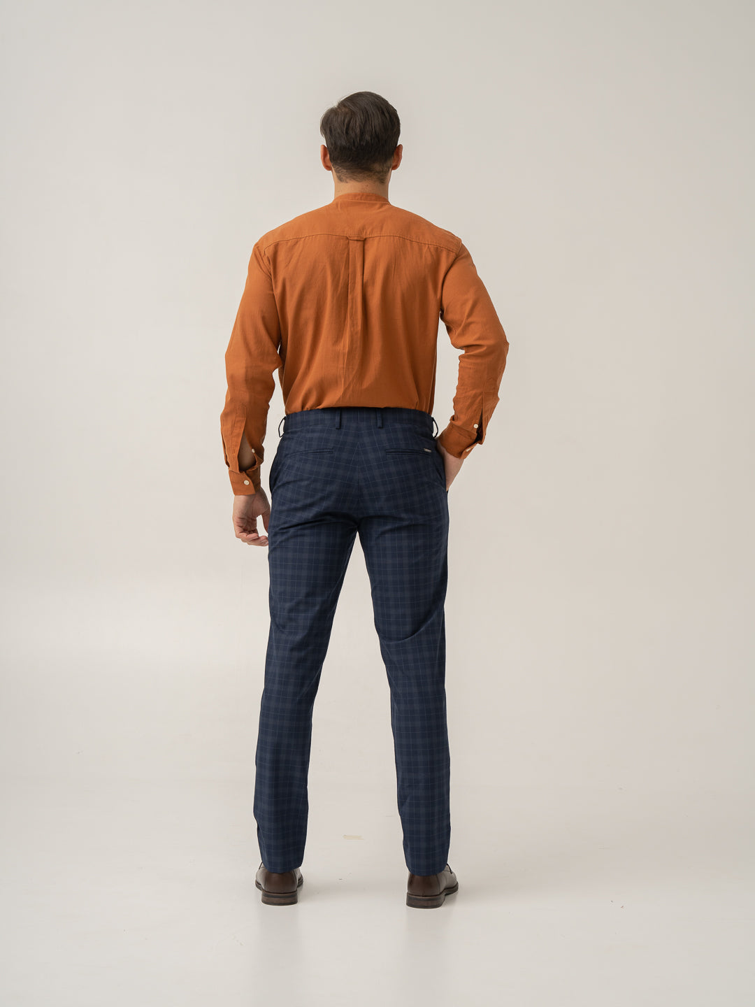 Starling Navy Checks Formal Pants