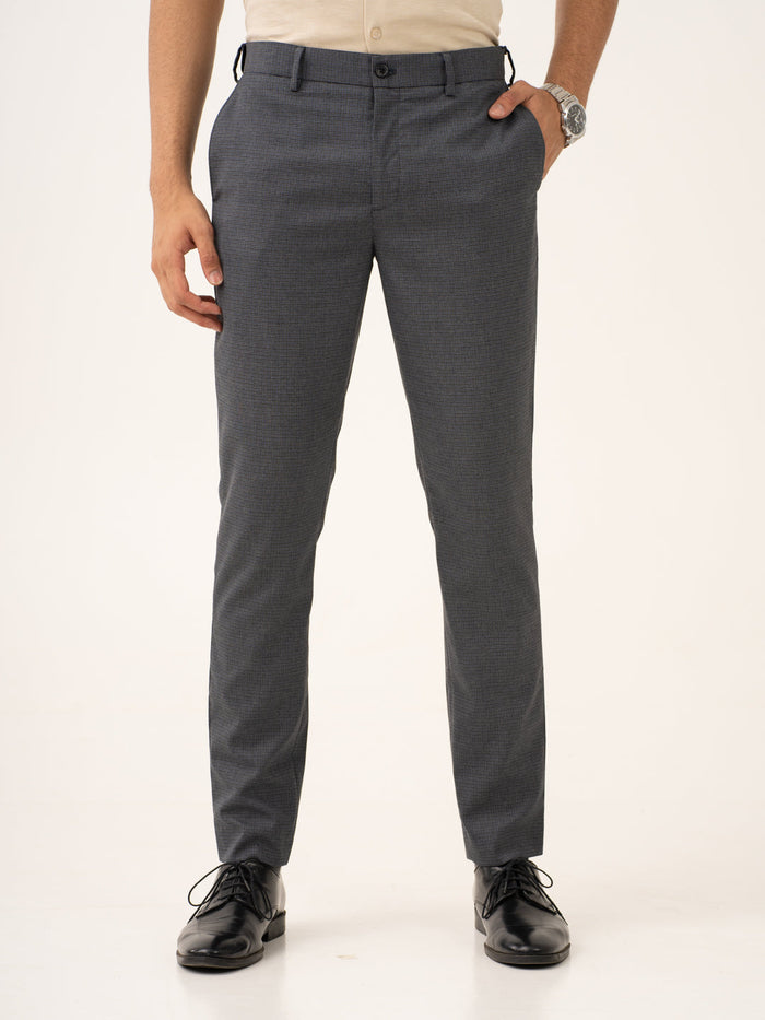 Titan Grey Houndstooth Stretch Formal Pants