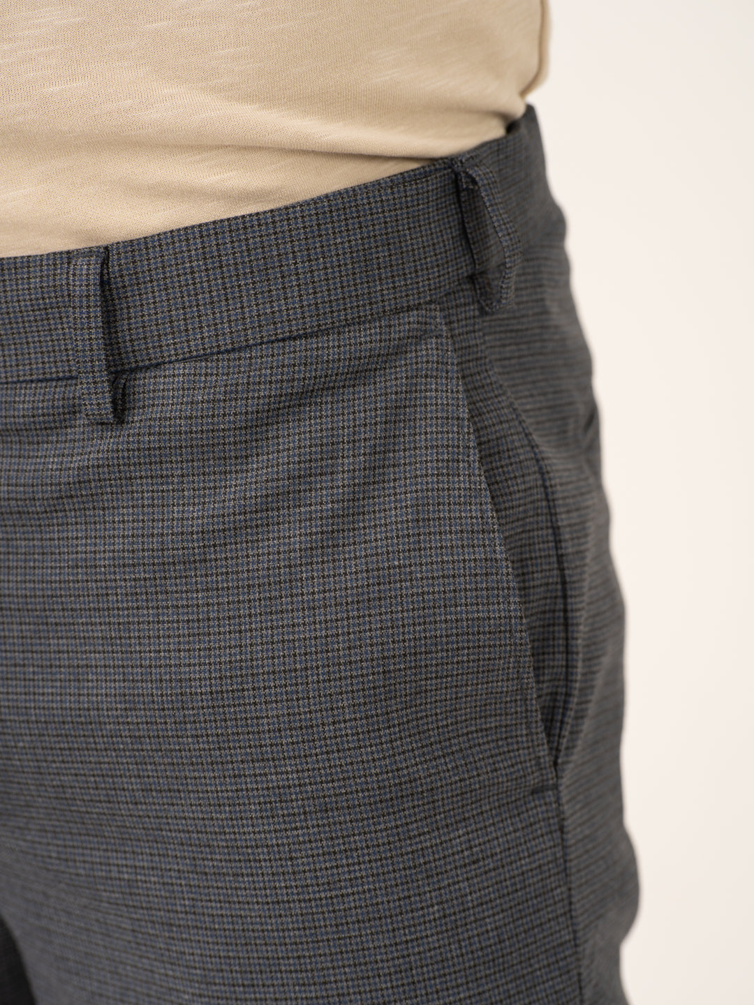 Titan Grey Houndstooth Stretch Formal Pants