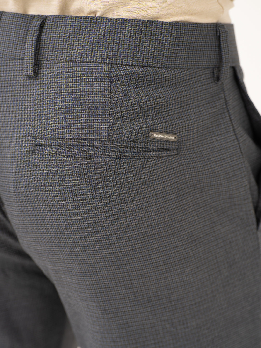 Titan Grey Houndstooth Stretch Formal Pants