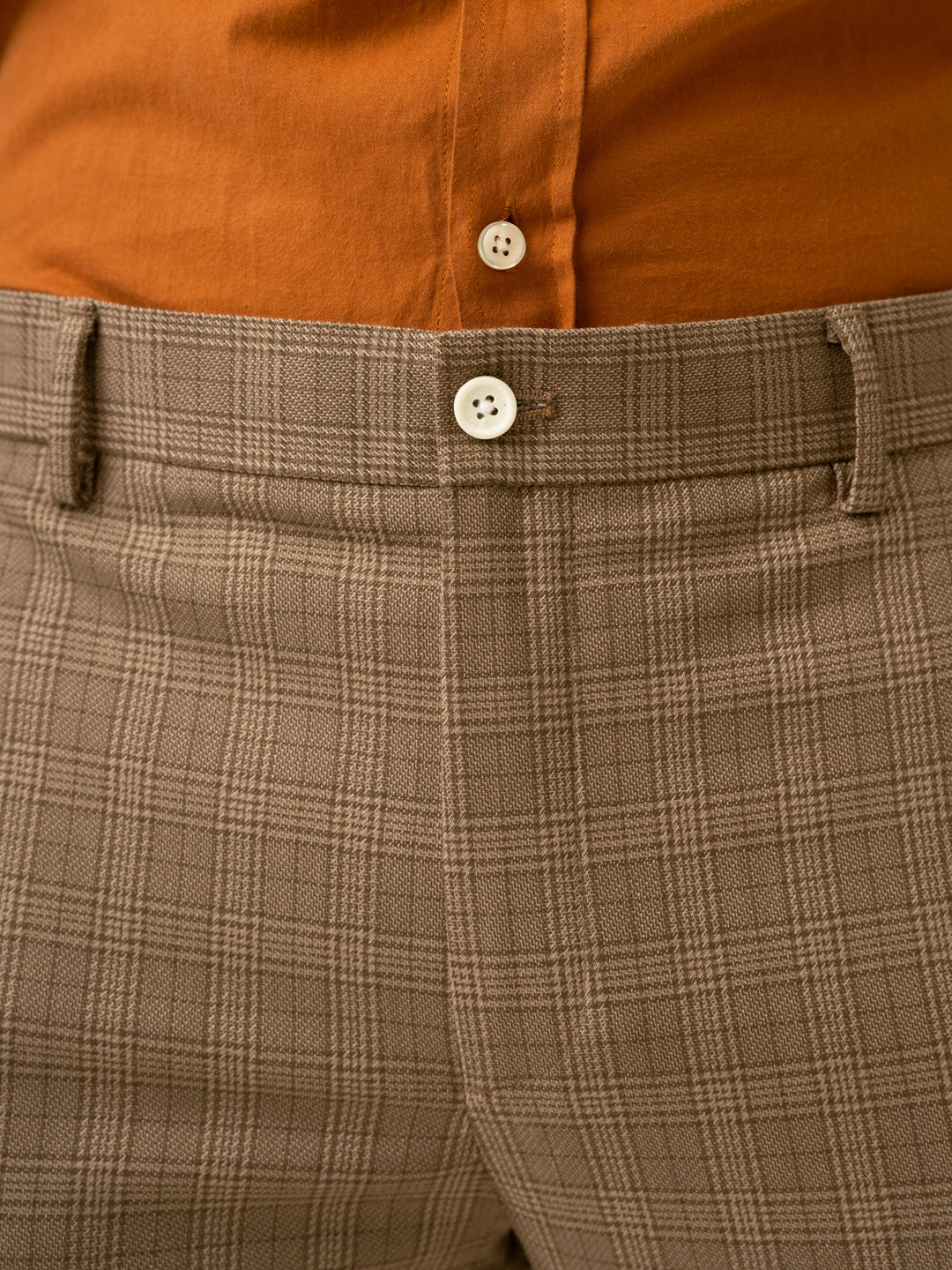 Maple Brown Checks Formal Pants