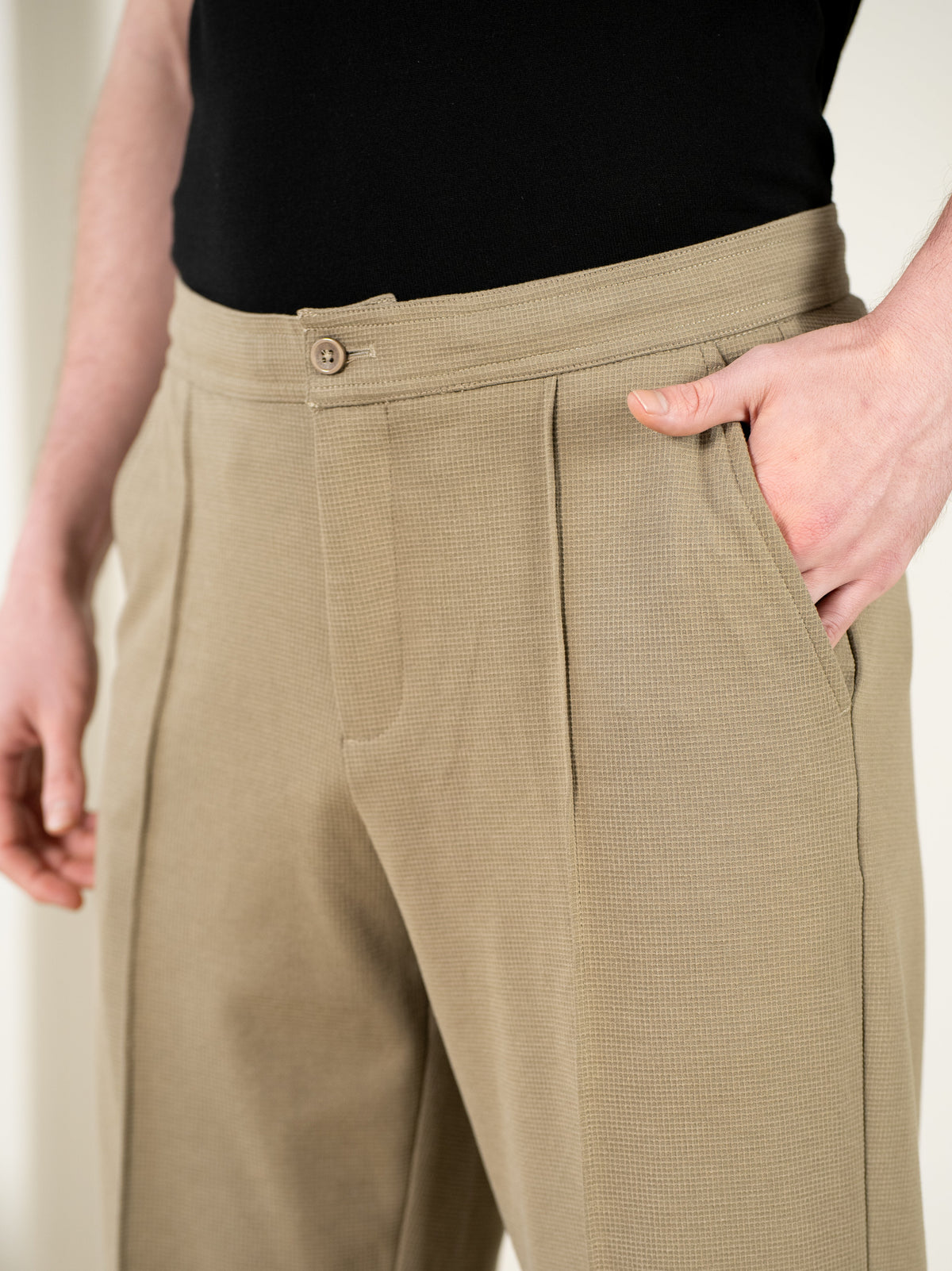 Hawk Khaki Relaxed Fit Power Stretch Korean Pintuck Pants