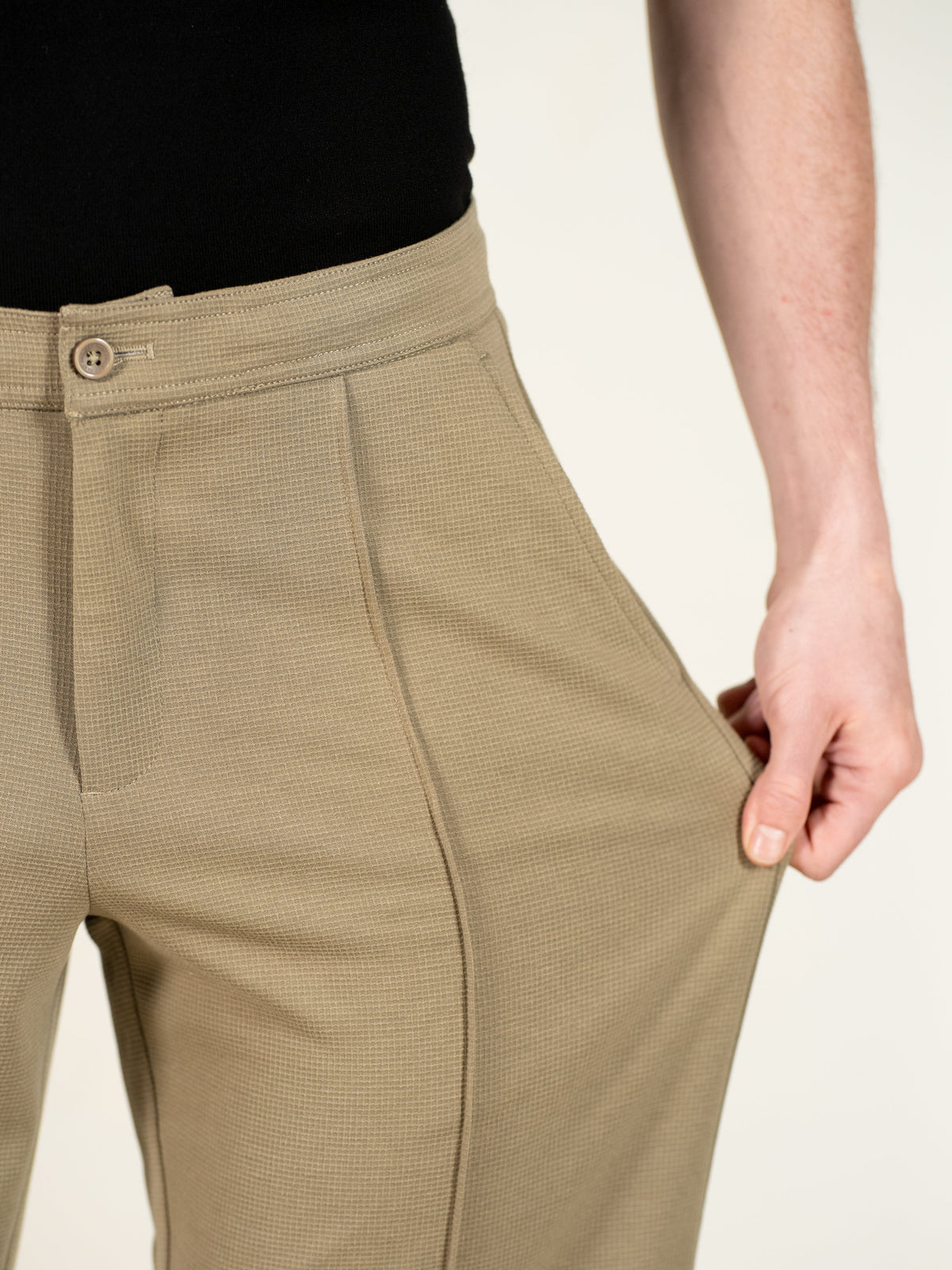 Hawk Khaki Relaxed Fit Power Stretch Korean Pintuck Pants