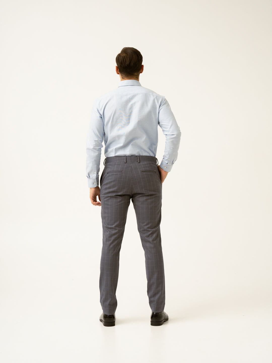 Whisper Grey Checks Formal Pants