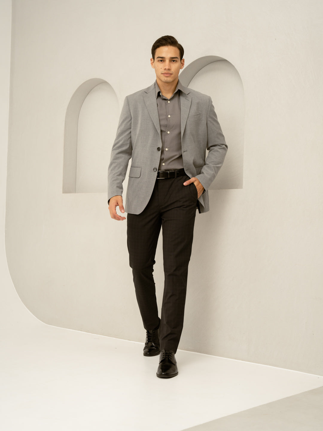 Submarine Black Checks Formal Pants