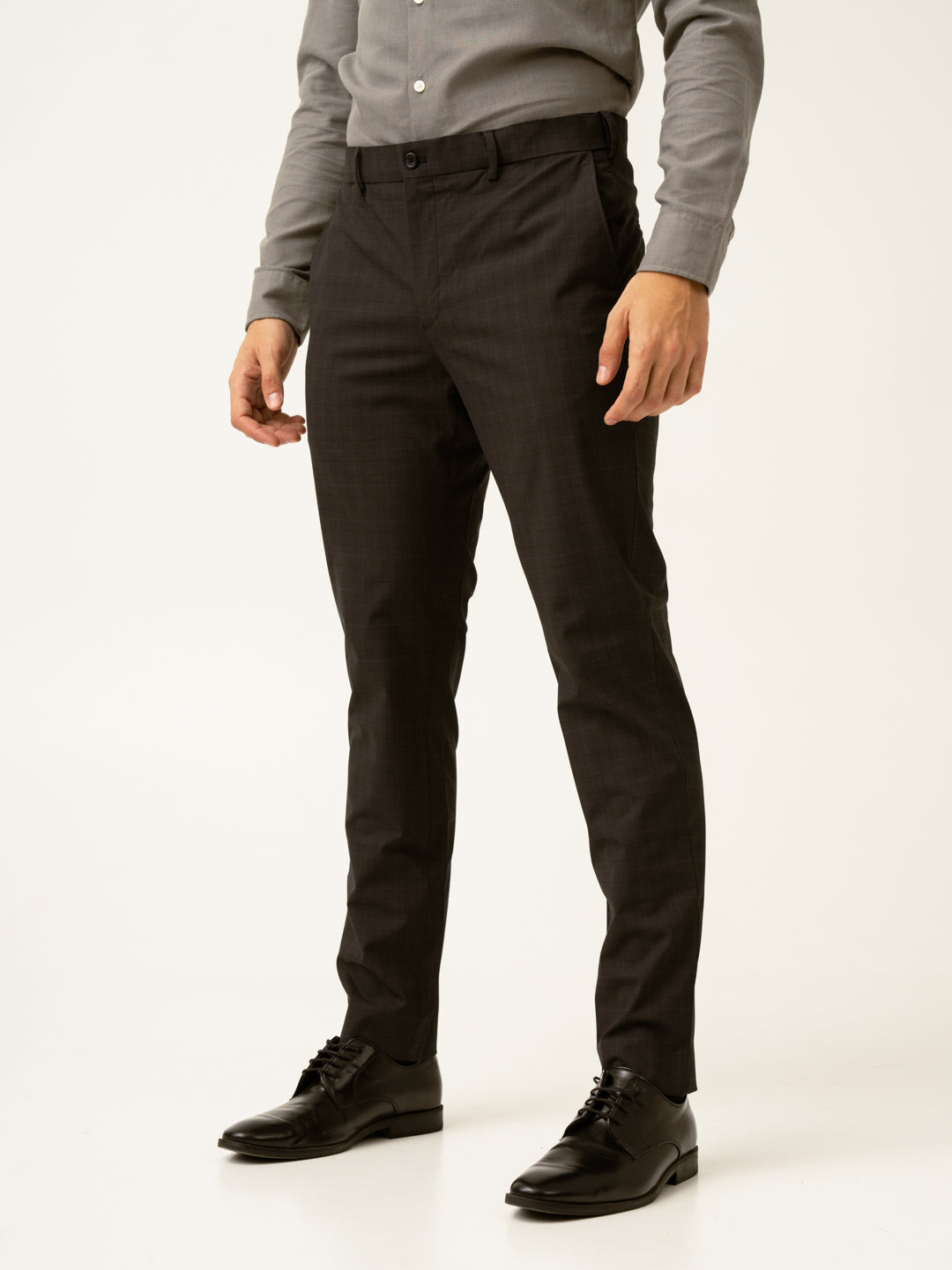 Submarine Black Checks Formal Pants