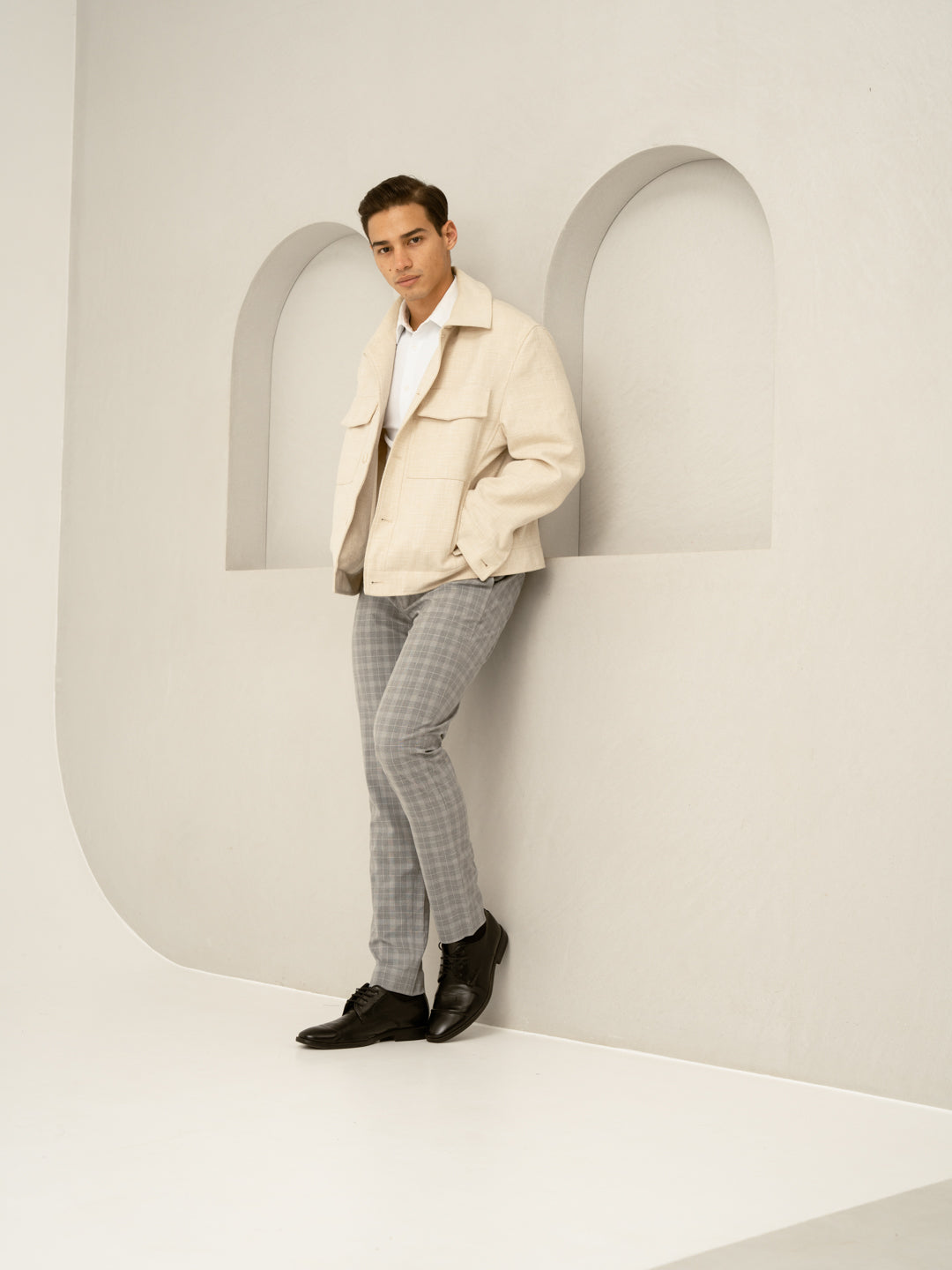 Siberian Grey Checks Formal Pants
