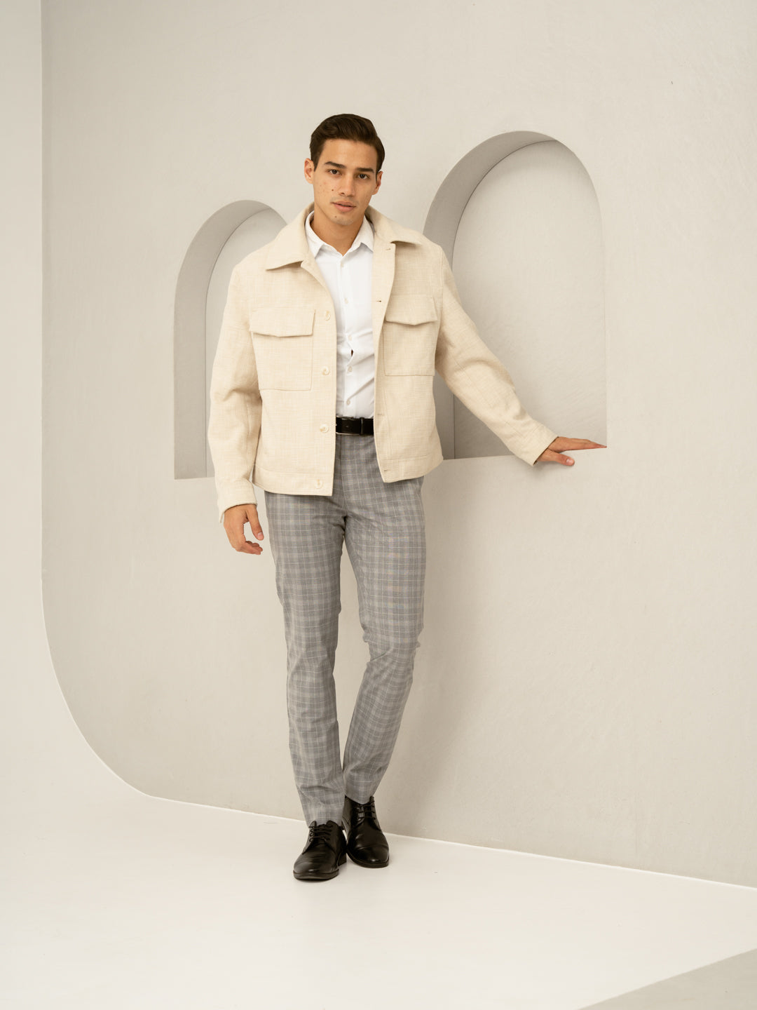 Siberian Grey Checks Formal Pants