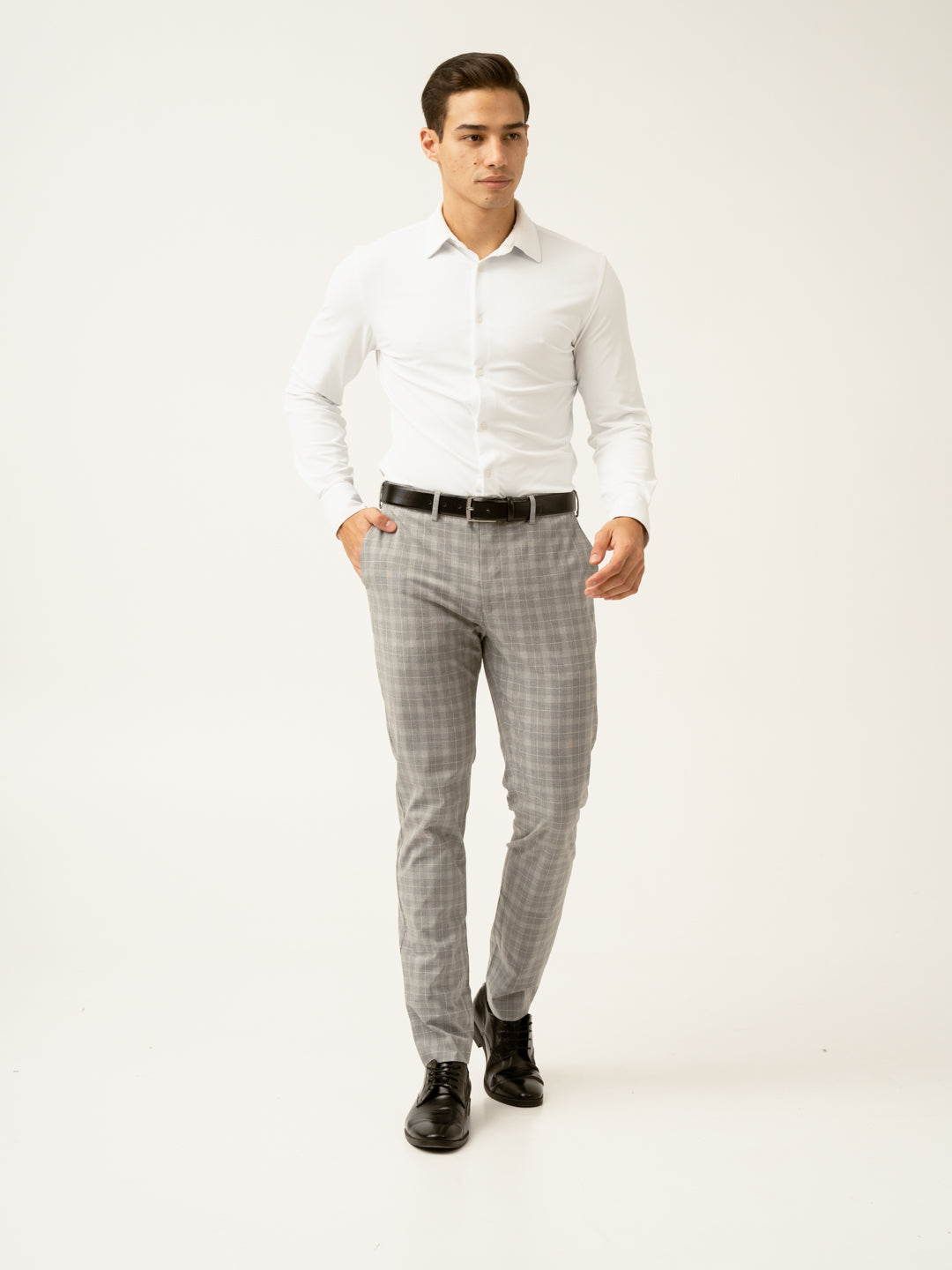 Siberian Grey Checks Formal Pants