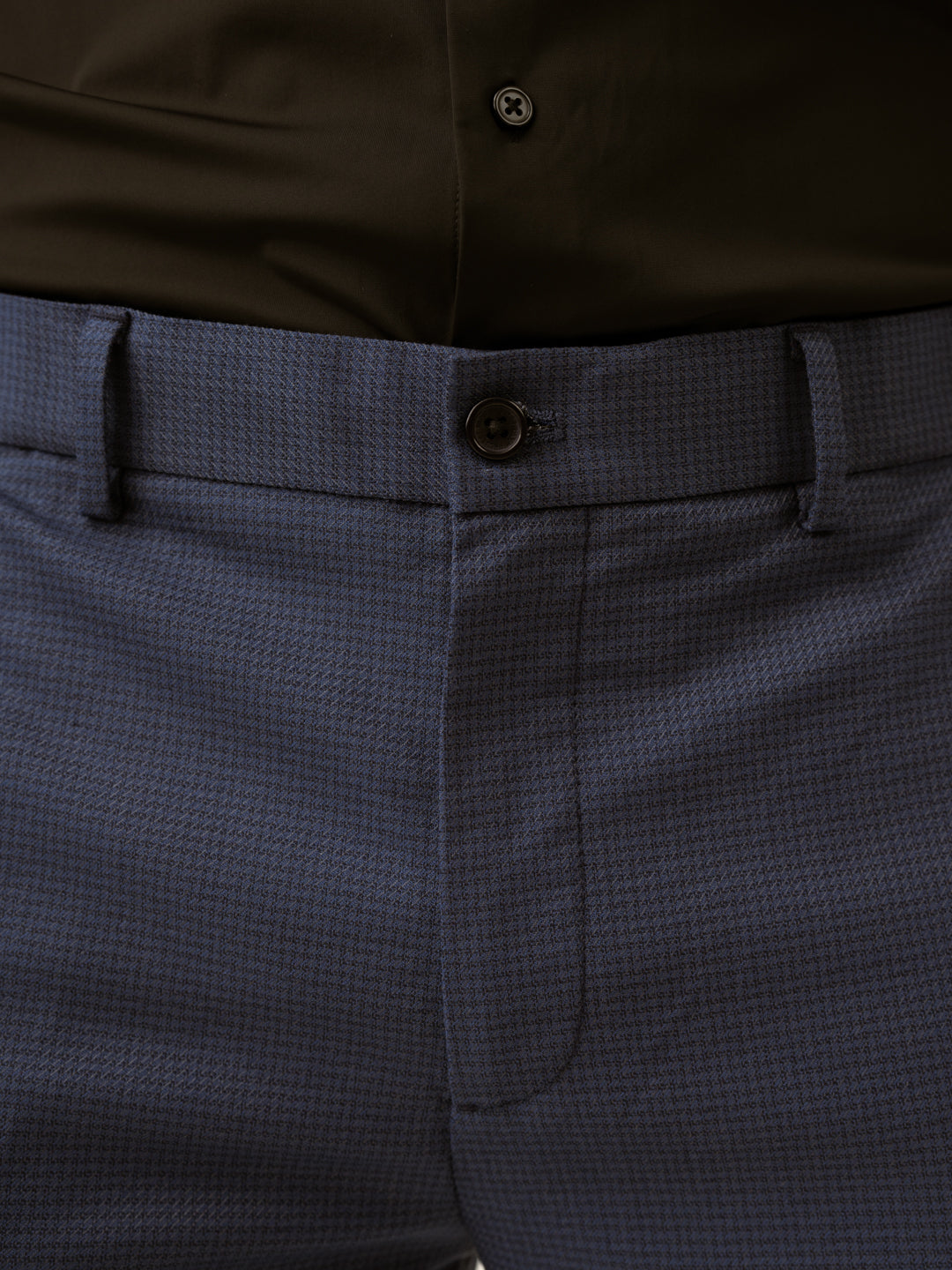 Osaka Navy Textured Formal Pants