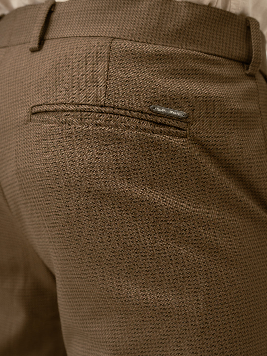 Acon Brown Textured Formal Pants