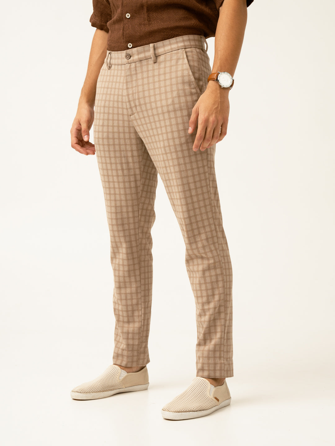 Fox Khaki Window Checks Power-Stretch Pants