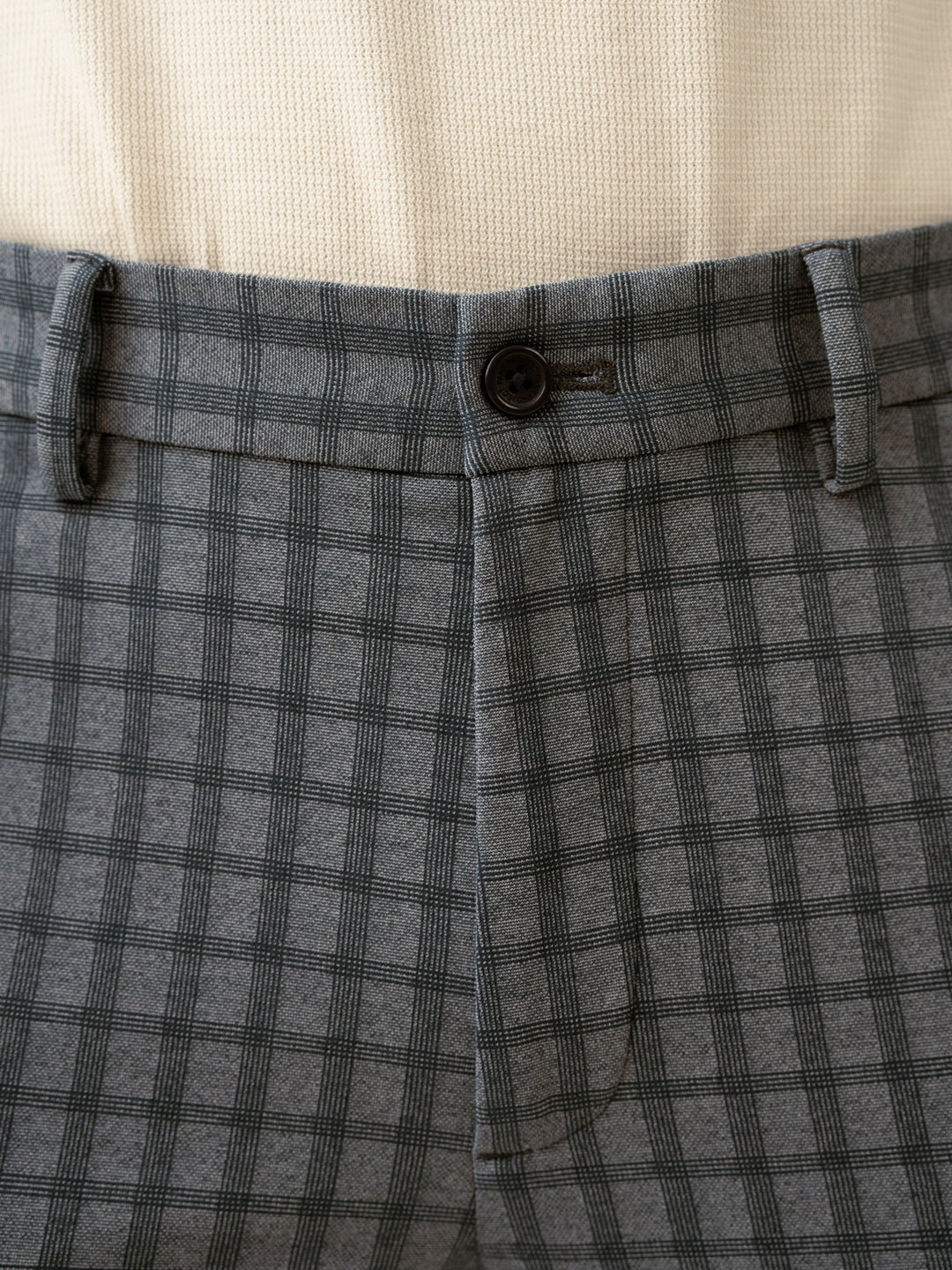 Teal Blue Window Checks Power-Stretch Pants