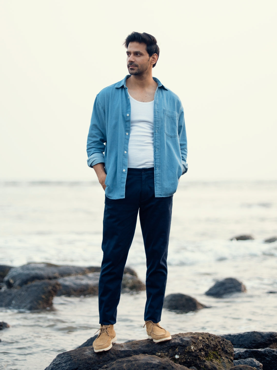 Rink Blue Slim Fit Stretch Chinos