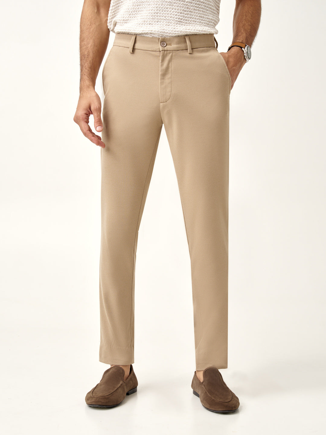 Peanut Brown Power-Stretch Pants