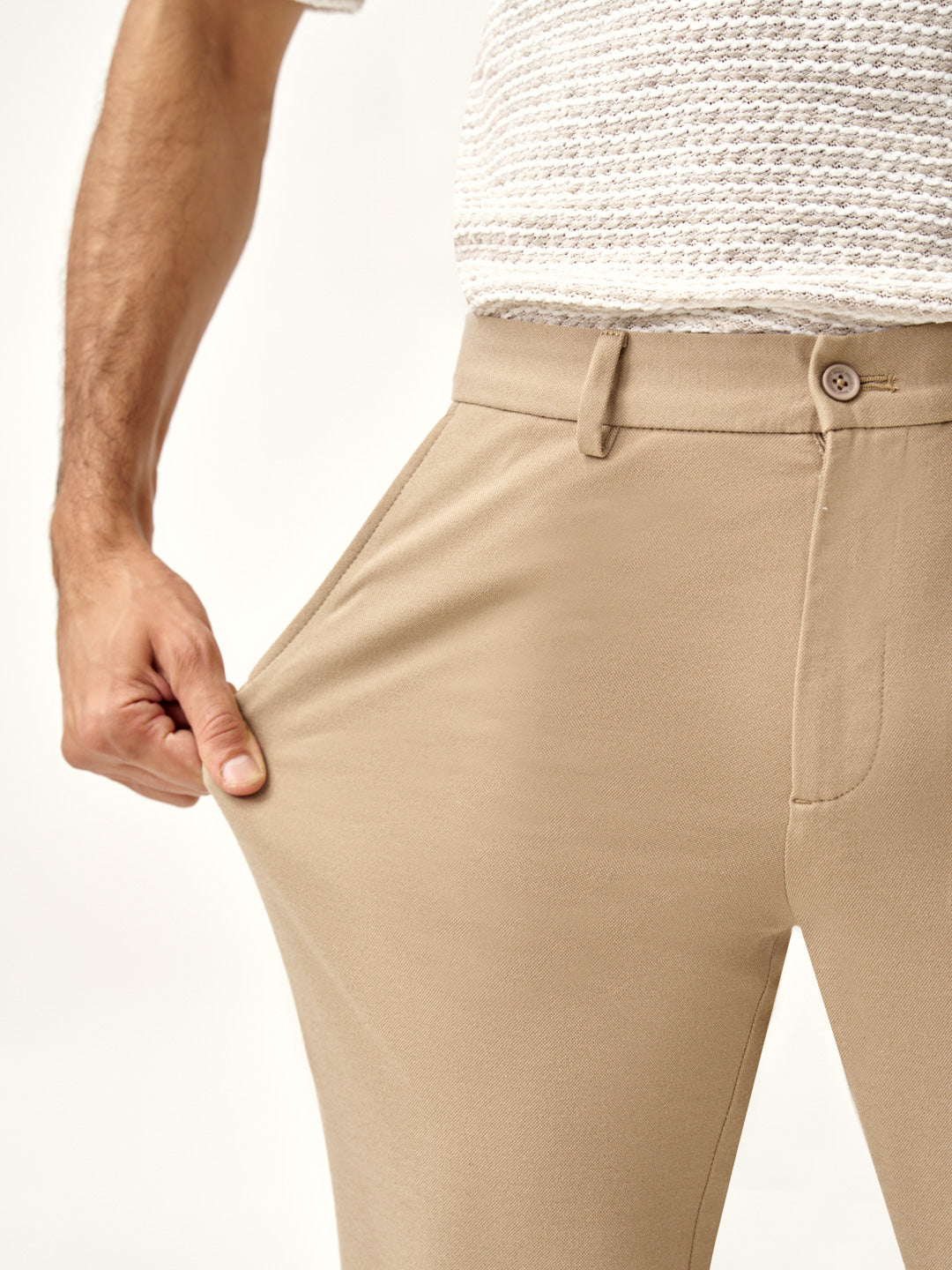 Peanut Brown Plus Size Power-Stretch Pants