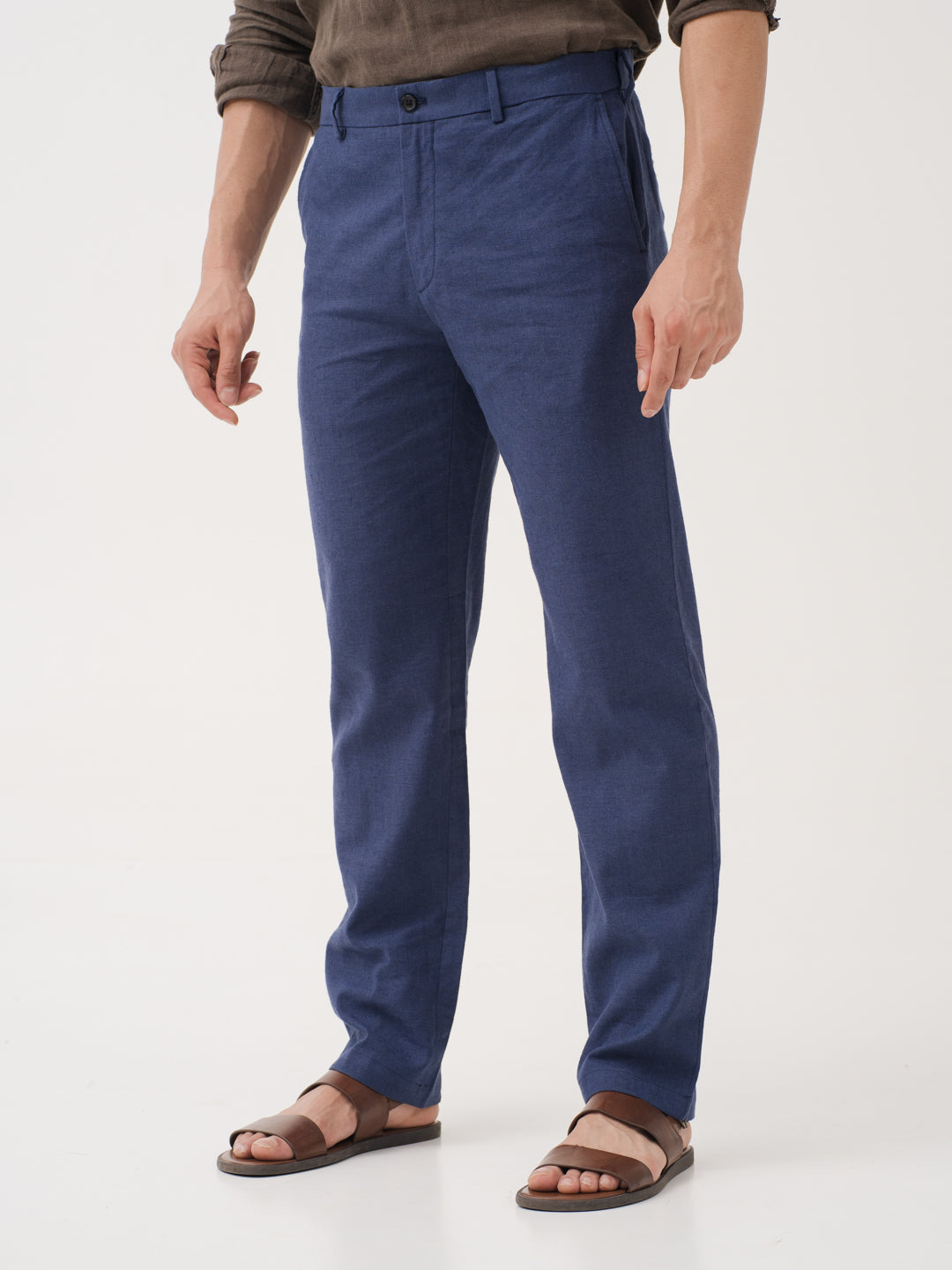Havenloop Navy Linen Sorona Pants