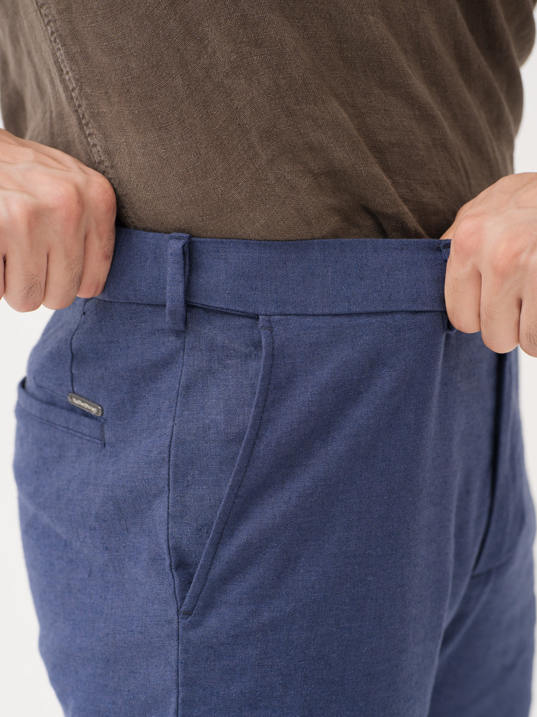 Havenloop Navy Linen Sorona Pants