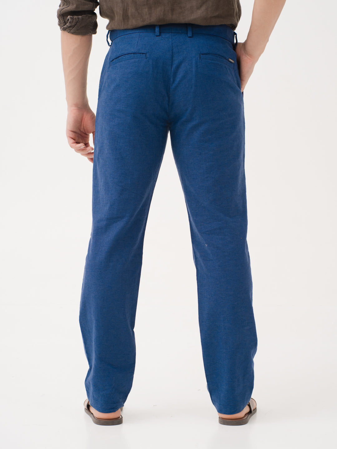 Aqualon Blue 100% Linen Pants