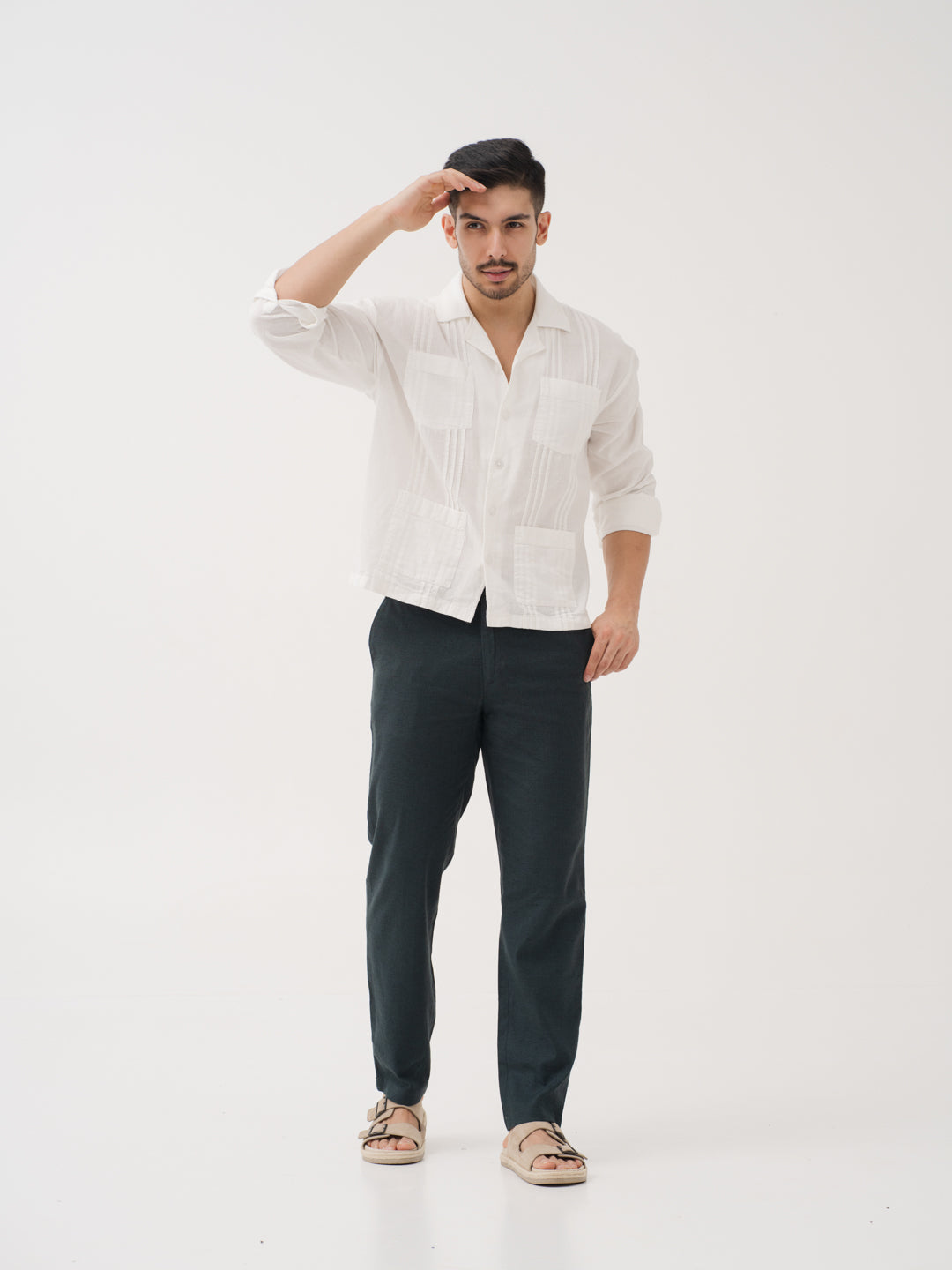 Everen Green 100% Linen Pants