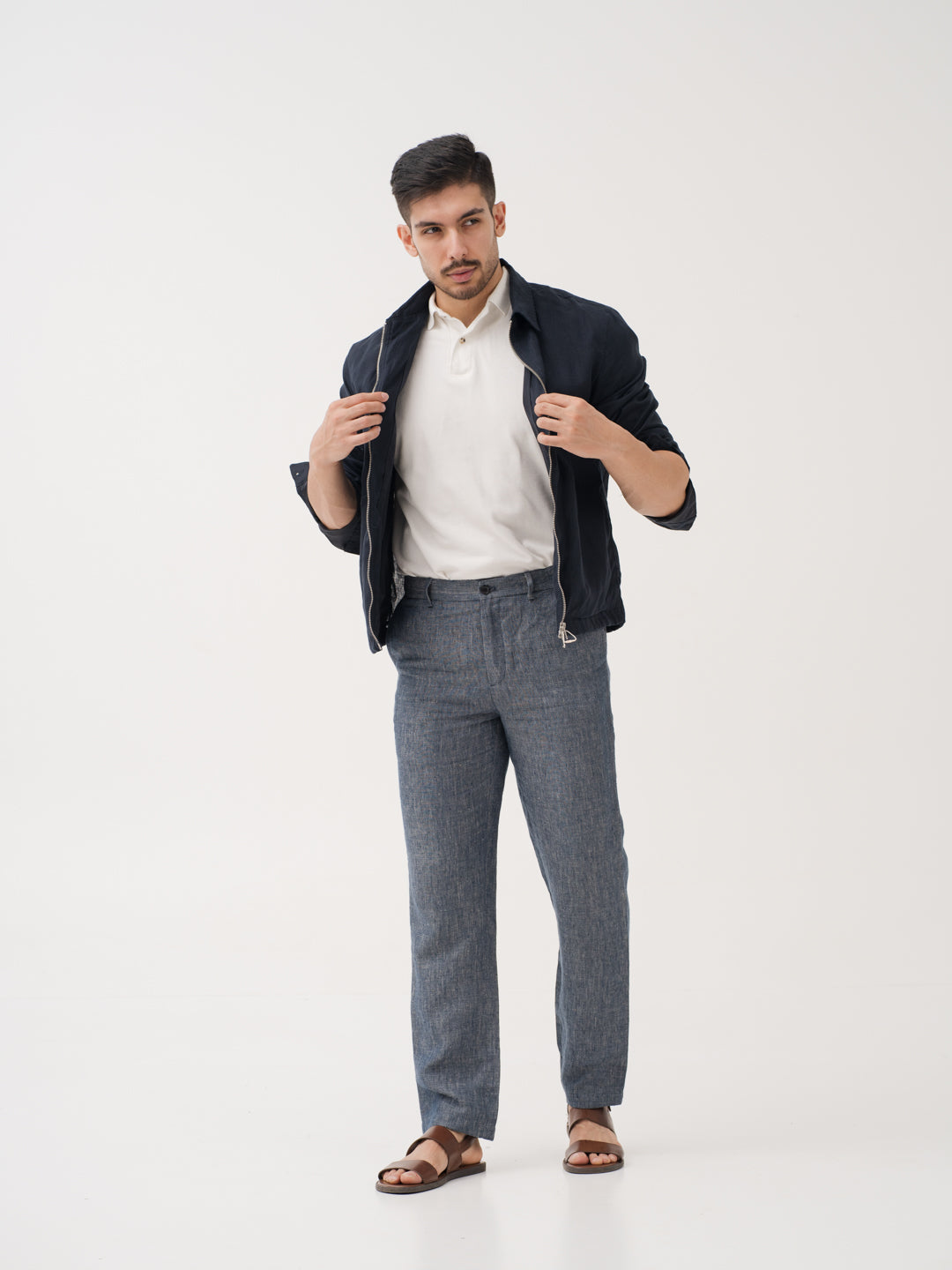 Thryv Indigo 100% Linen Pants