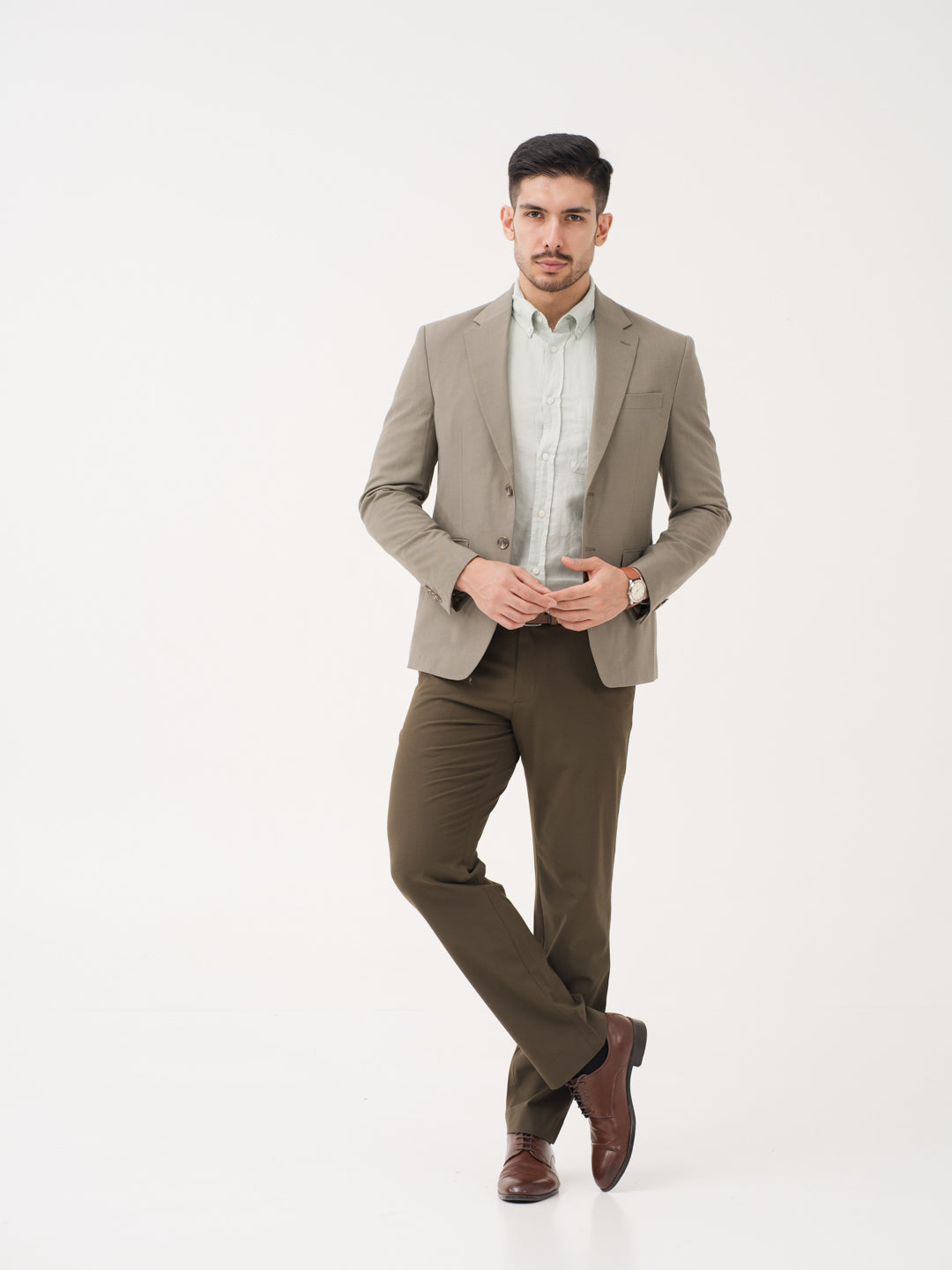 Always Olive Relaxed Fit Stretch Formal Pants