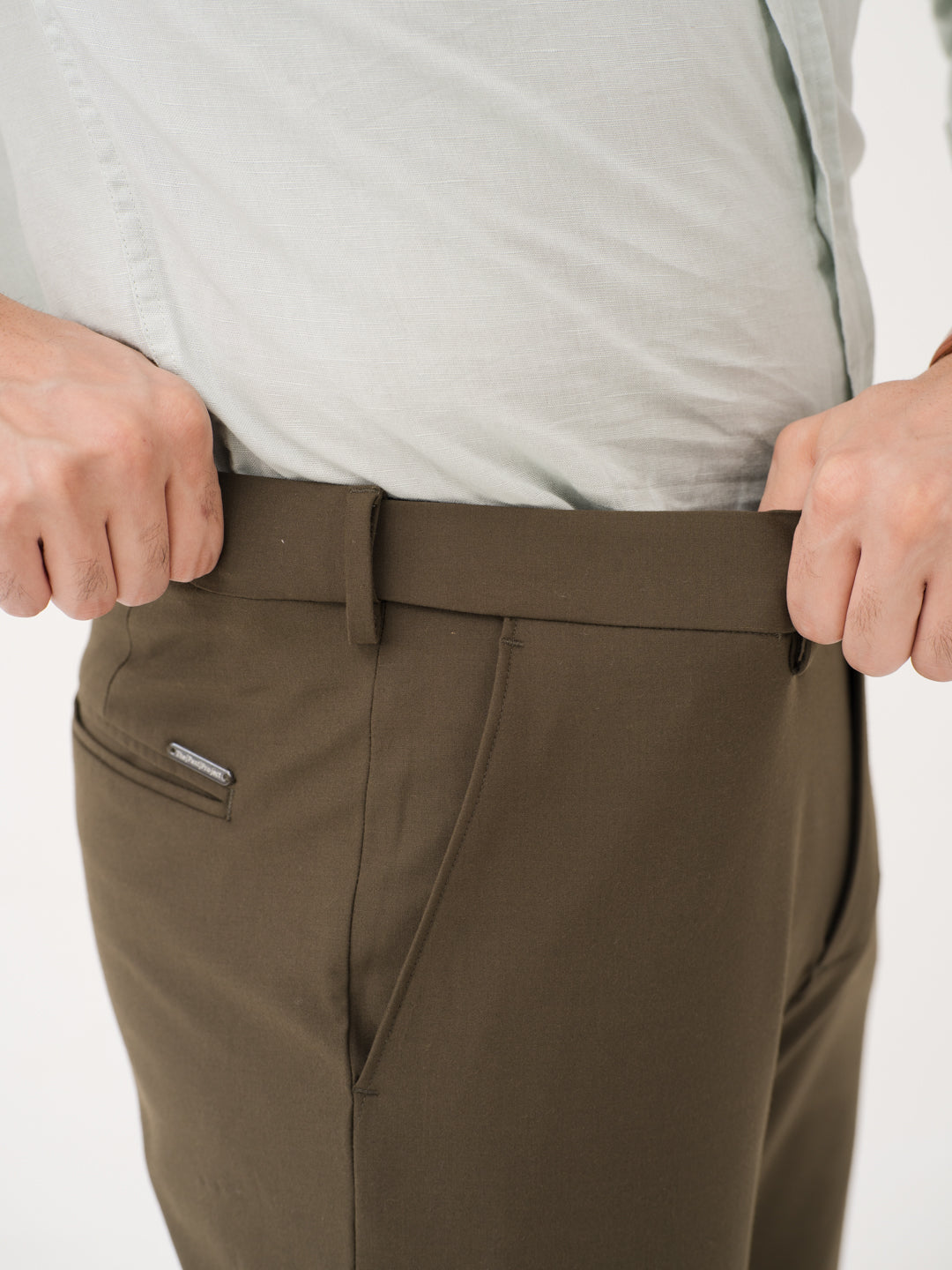 Always Olive Relaxed Fit Stretch Formal Pants