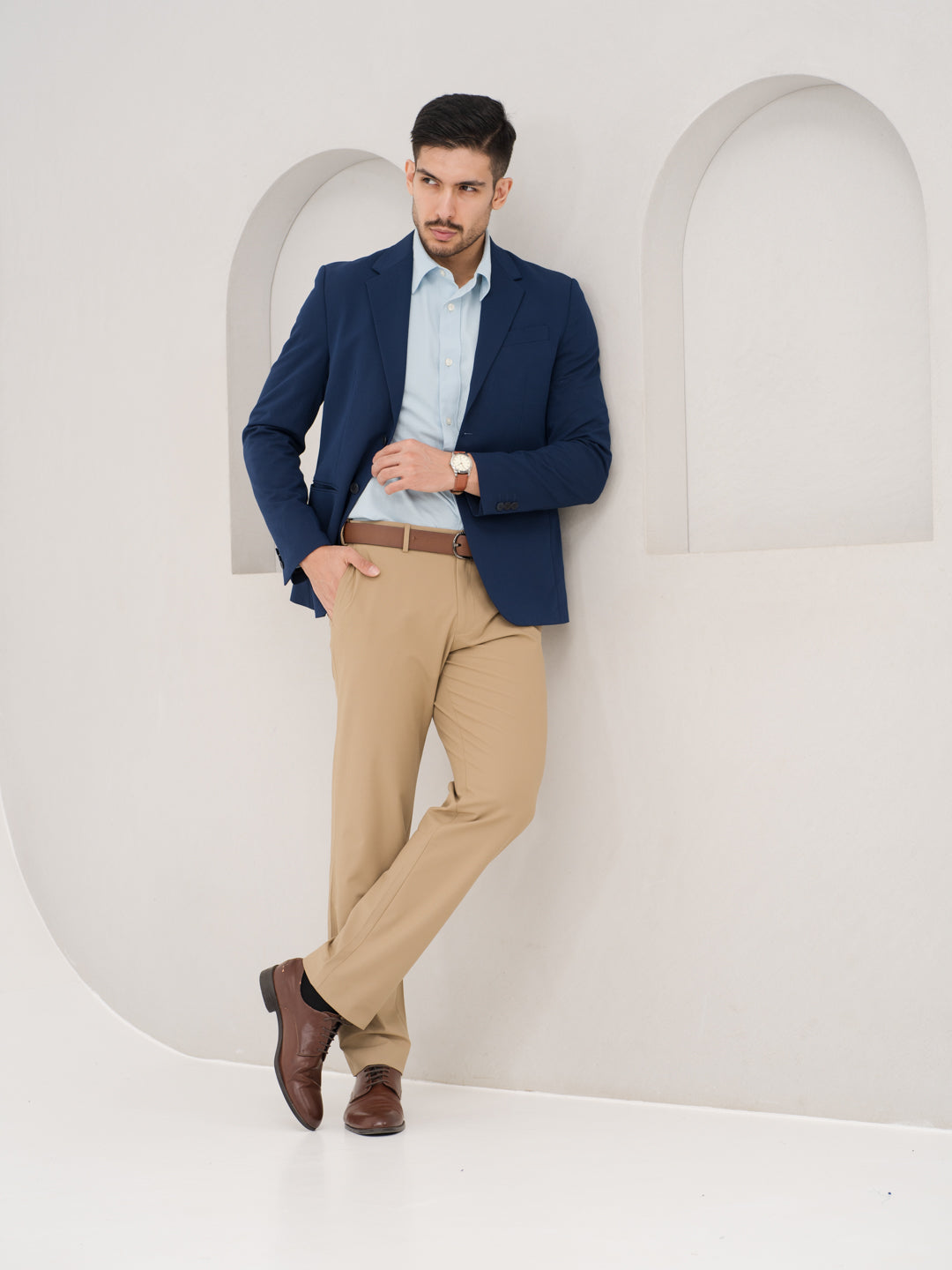 Somewhere Khaki Relaxed Fit Stretch Formal Pants