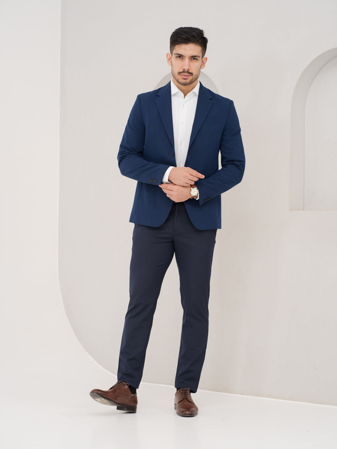 Cyber Navy Twill Luxury Stretch Pants