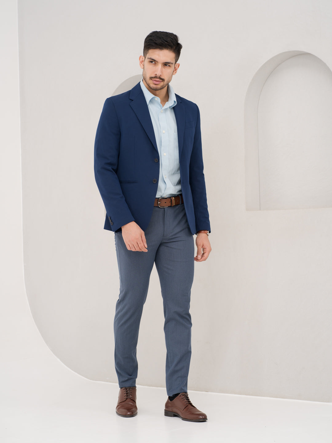 Canyon Blue Twill Luxury Stretch Pants