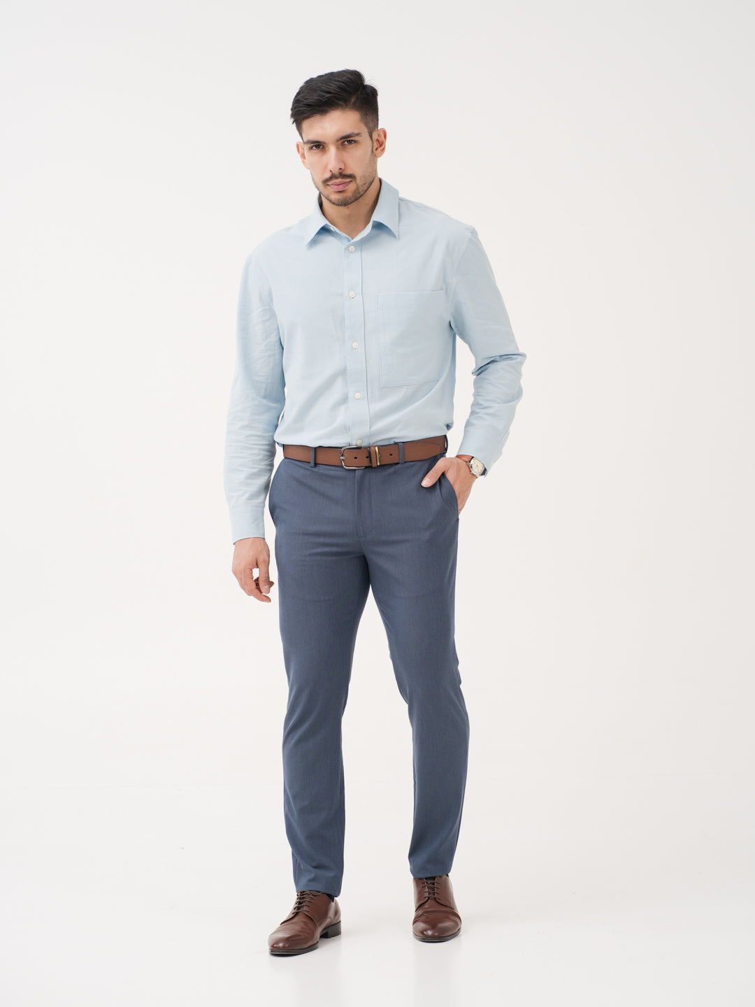Canyon Blue Twill Luxury Stretch Pants