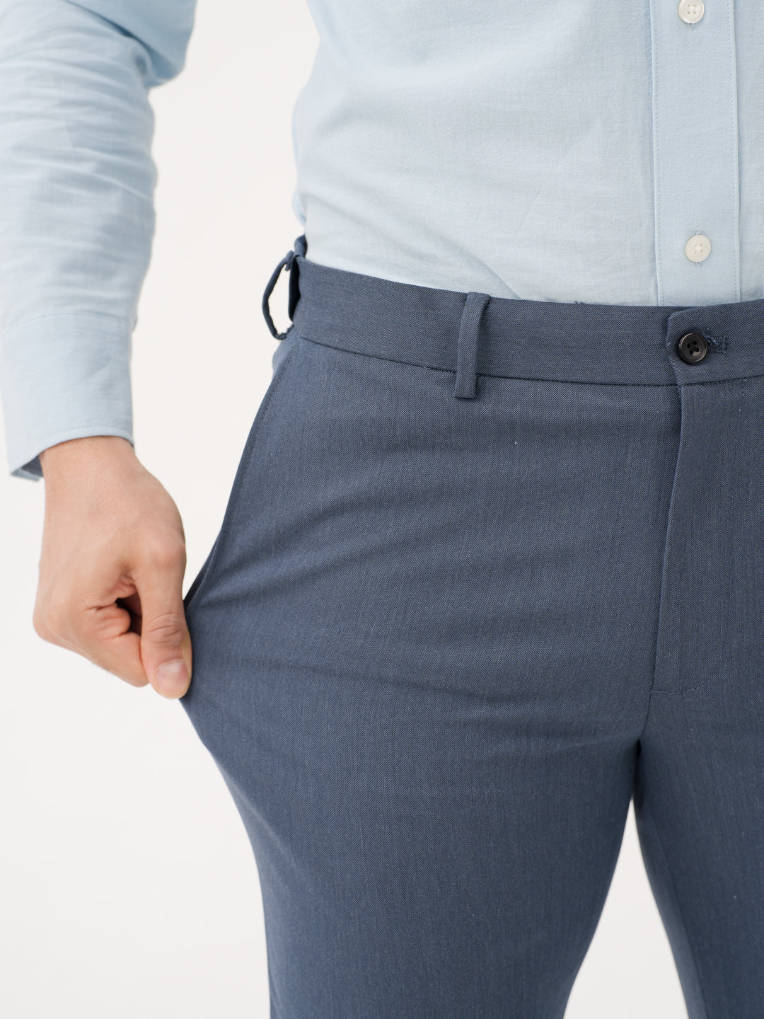 Canyon Blue Twill Luxury Stretch Pants
