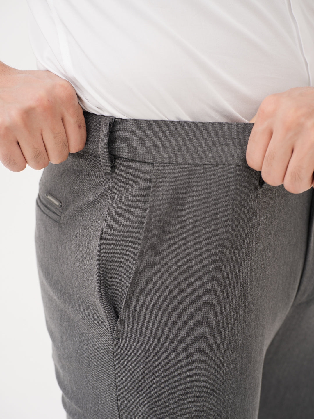 Noir Grey Twill Luxury Stretch Pants