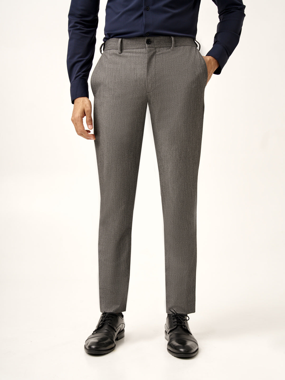 Black & White Textured All Weather Stretch Pants