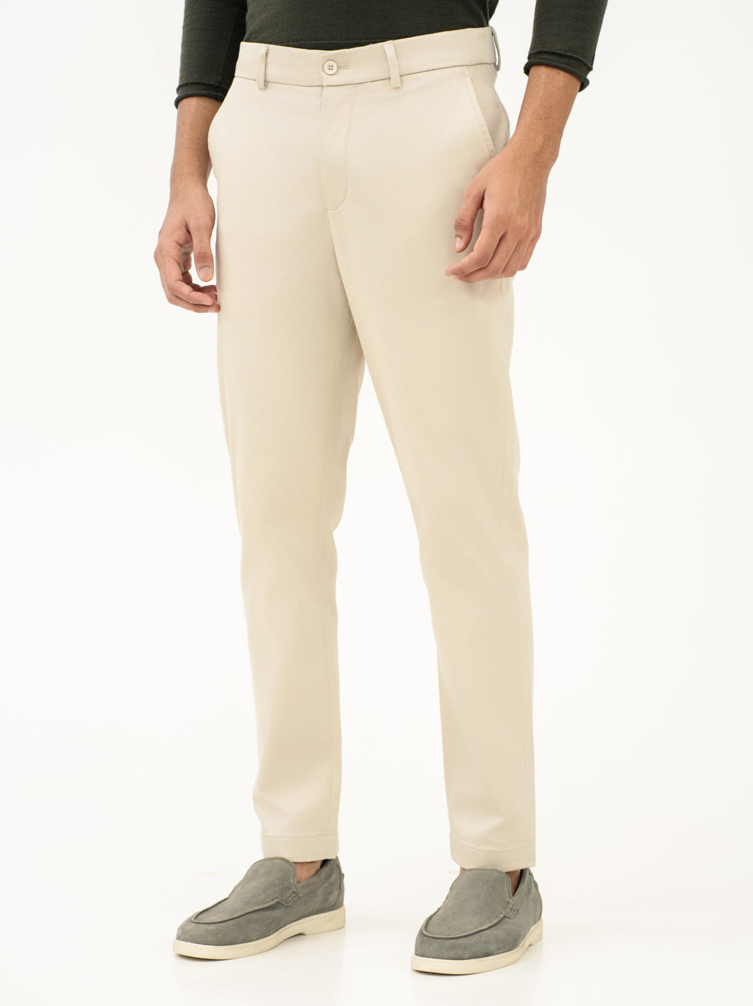 Weatherlock Cream Slim Fit Stretch Chinos