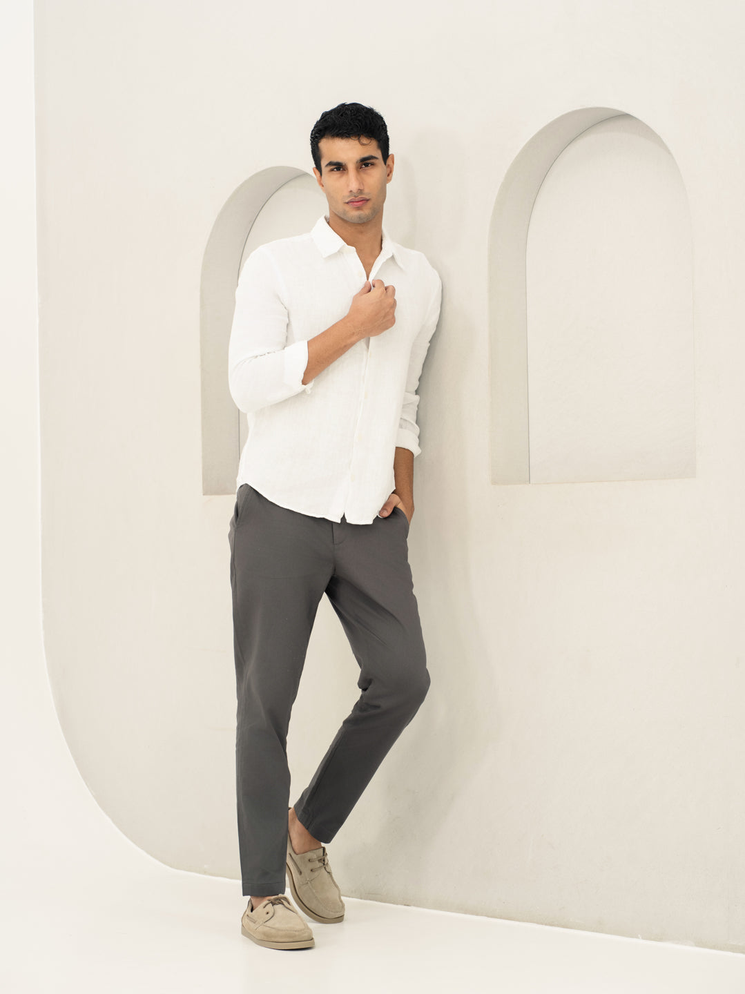 Rainshield Grey Slim Fit Stretch Chinos