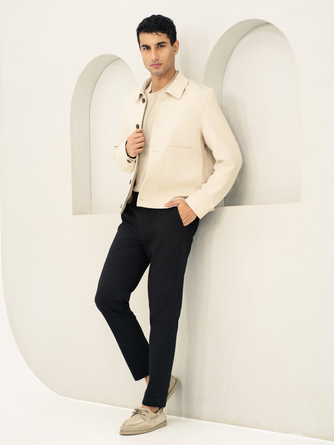 Stormguard Black Slim Fit Stretch Chinos