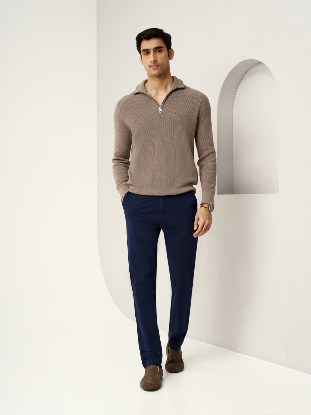 Classic Navy Stretch Chinos