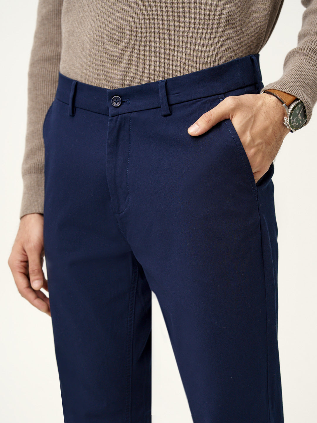 Classic Navy Stretch Chinos