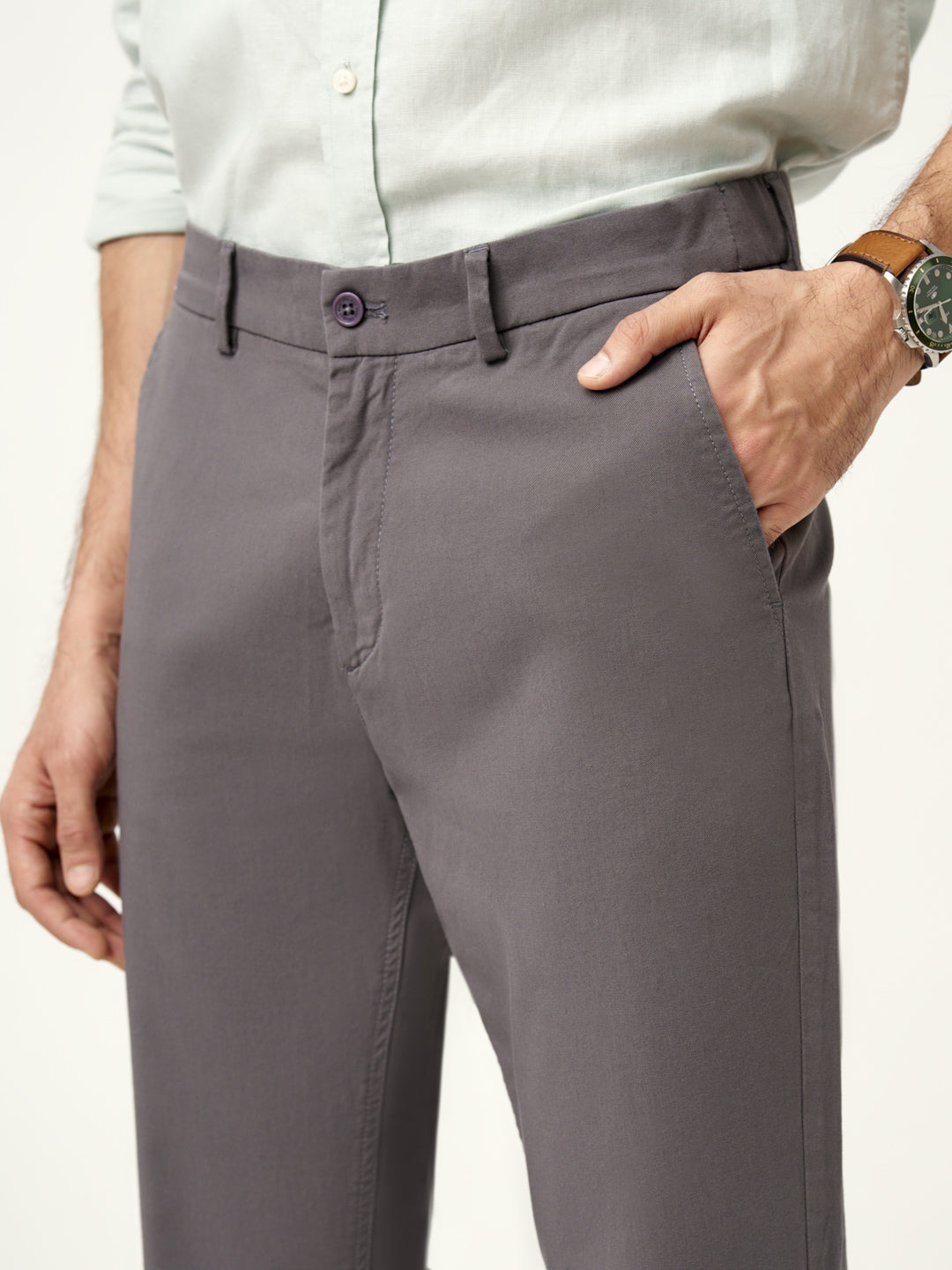 Spanish Grey Stretch Chinos